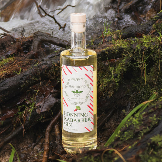 Hansborg honning rabarber gin flaske